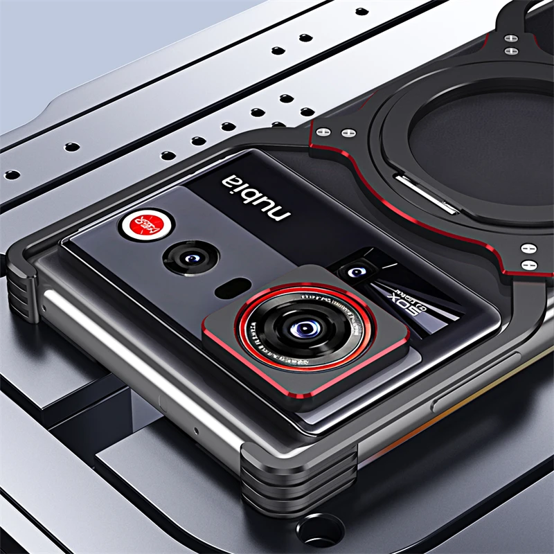 Magnetic Aluminium Alloy Cooling Case with Borderless Design and Bracket Feature