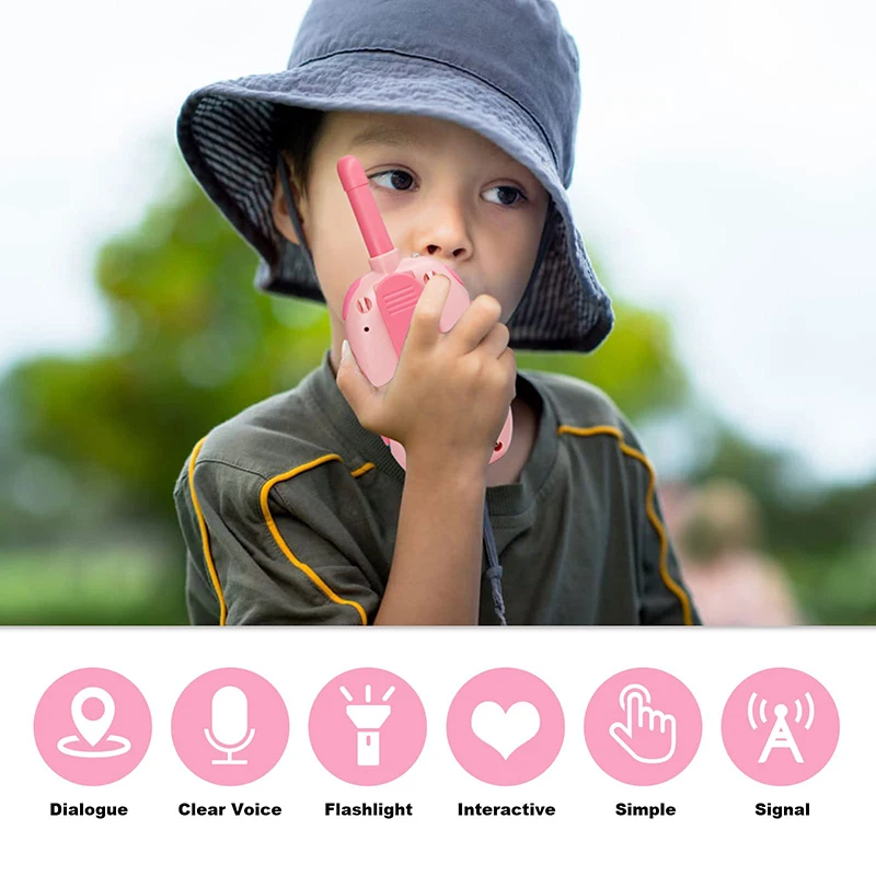 2 Pack Walkie Talkies for Kids Toys Rechargeable Battery Walkie Talky 22 Channels 2 Way Radio 3KM Long Range for Children Gifts 5
