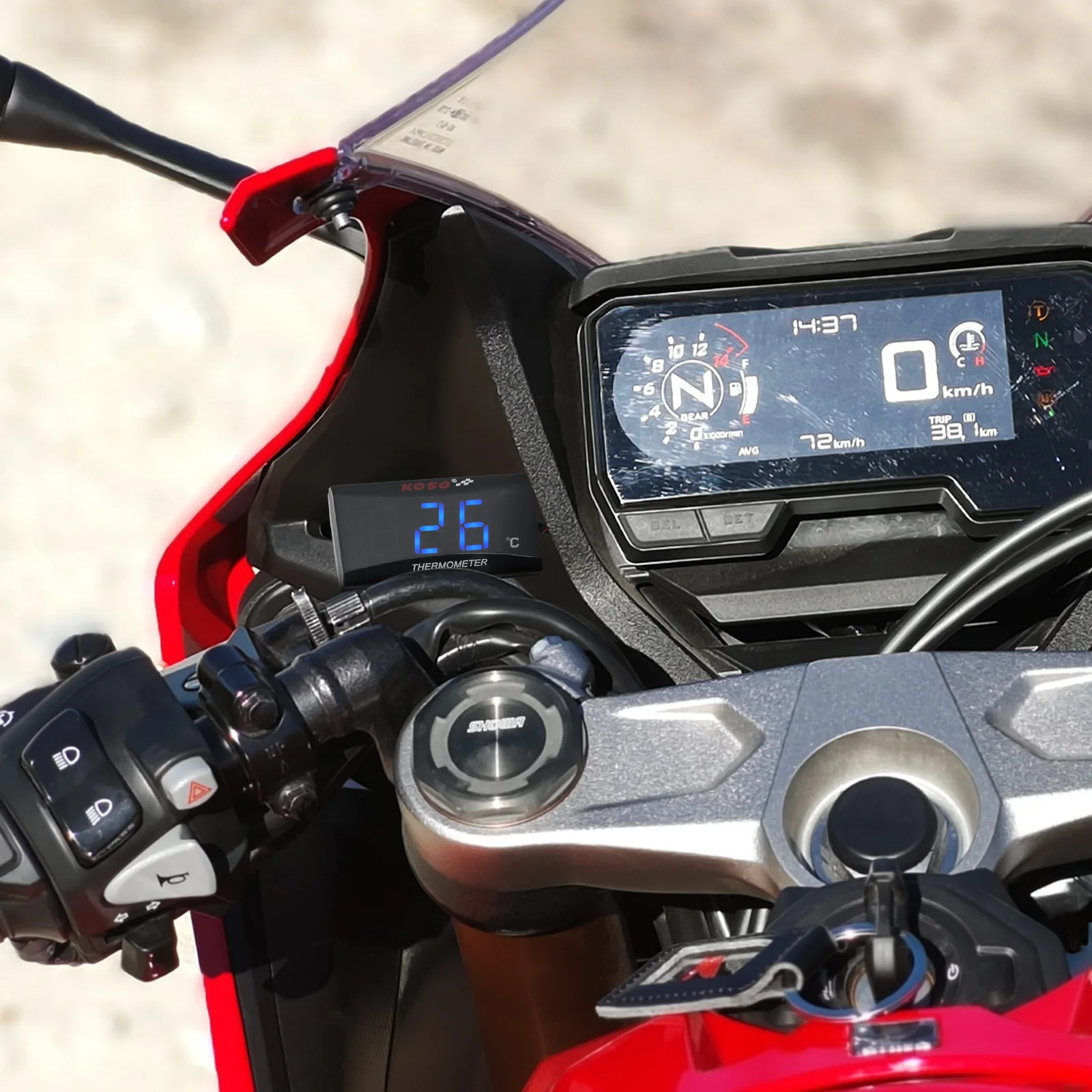 XMAX250 300 NMAX CB 400 CB500X ° c Koso 수온 게이지, 오토바이 온도 센서 오토바이 레이싱 액세서리
