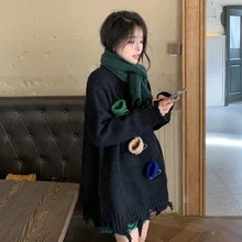 

Niche Composite Korean Version of All-match Pure Color Autumn and Winter New Fashion Trend Casual Sweater Sweater