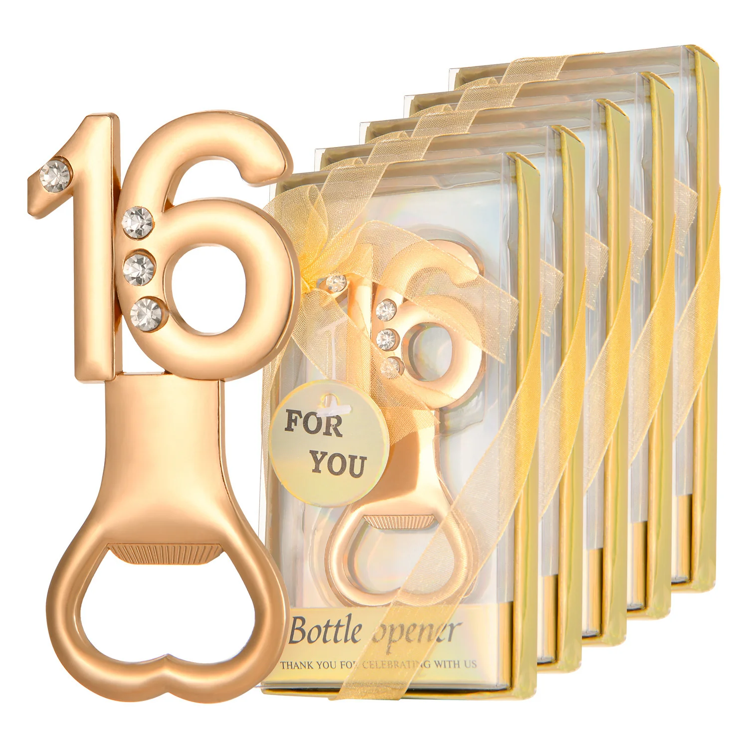 30pcs 16 Year Old Bottle Opener Gift Party Gift Black Gold Theme Number 16 Bottle Opener