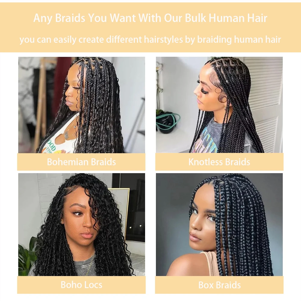 50g Body Wave Bulk Human Hair Bulk Braiding Hair Natural Black Curly Human Braiding Hair 20Inch No Weft 100% Brazilian Remy Hair 4