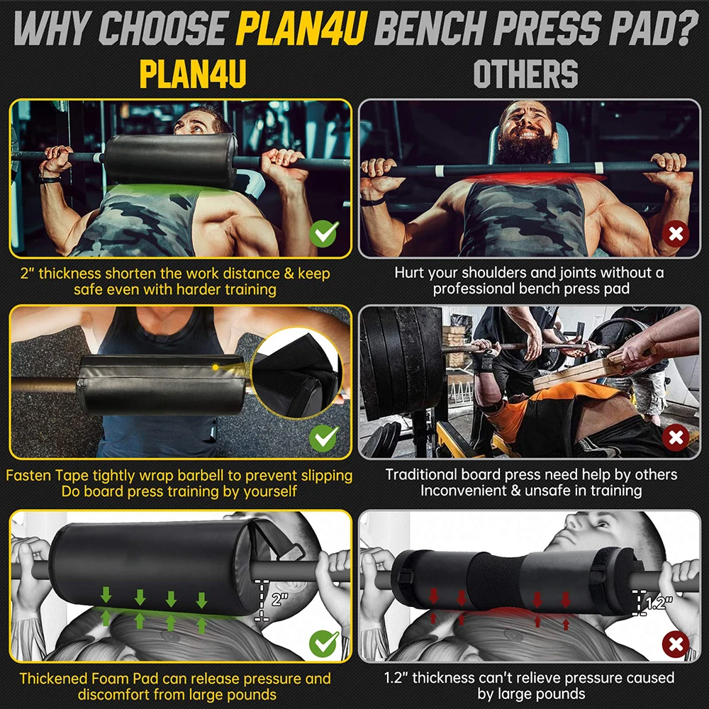 11 Pcs Barbell Pad Set For Hip - Thrust-Squat Pad For Barbell