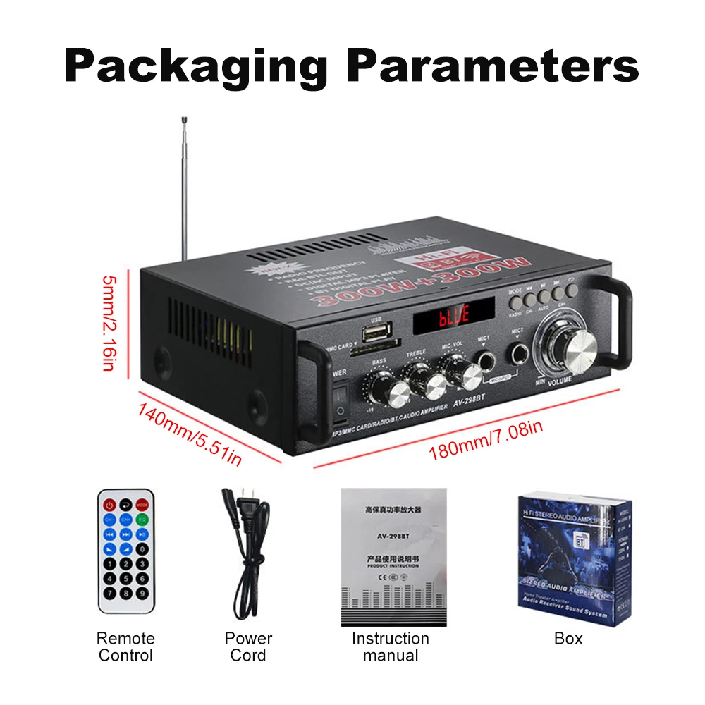 Amplificatore Audio 600W Bluetooth Con Display LCD - Per Auto O Casa, Alimentazione 12V/220V - Foto 4