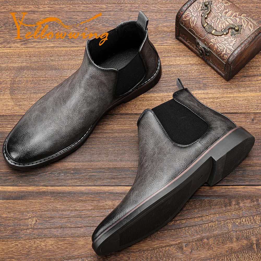 Men Retro Leather Chelsea Boots 40-46
