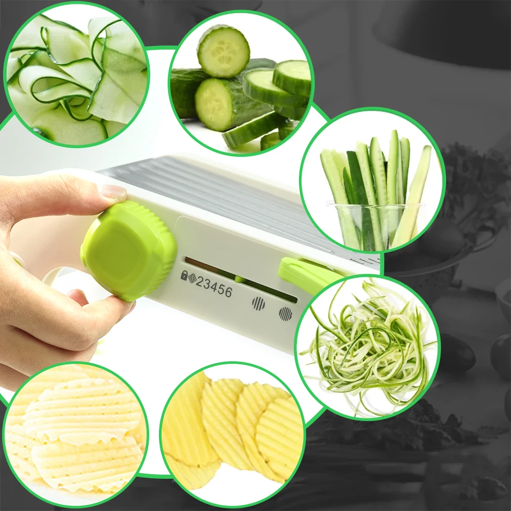 8In1Multifunctional Vegetable Cutter Potato Slicer Carrot Grater Steel Blade Kitchen Tool овощерезка