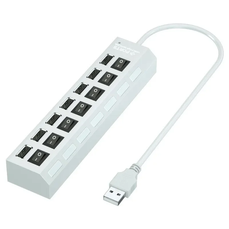 USB Hub 7 Port Multi USB Splitter Power Adapter Multiple Expander With On Off Switch For PC Laptop MacBook Accessories 3