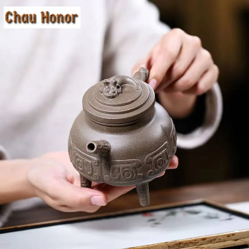 350ml Yixing Raw Ore Duan Ni Quadruped Purple Clay Teapot Household Kung Fu Teaset Tea Ceremony Drinkware Accessories Customized