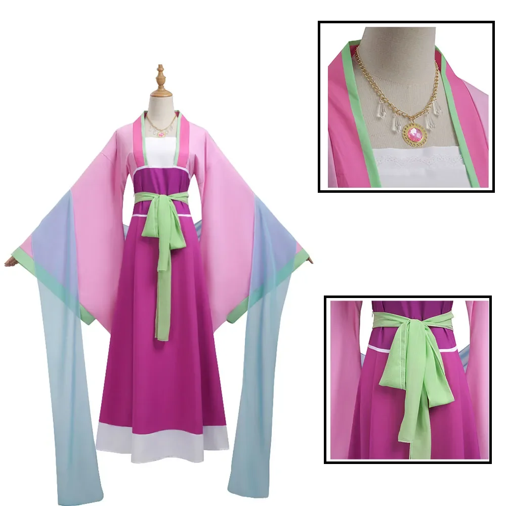 Maomao Pink Dress Cosplay Costume Wig for Women - Anime-Inspired Halloween Carnival Outfit