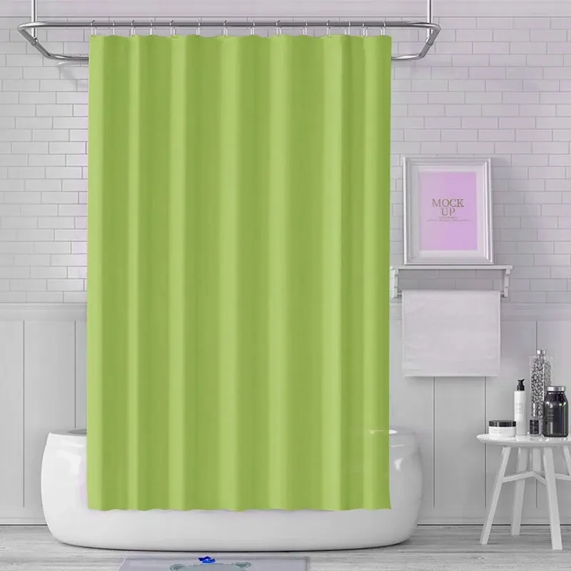 Shower Curtains 1pc Solid Color Shower Curtain PEVA Waterproof Shower Curtain Bathroom Partition Bathroom Decoration Accessories