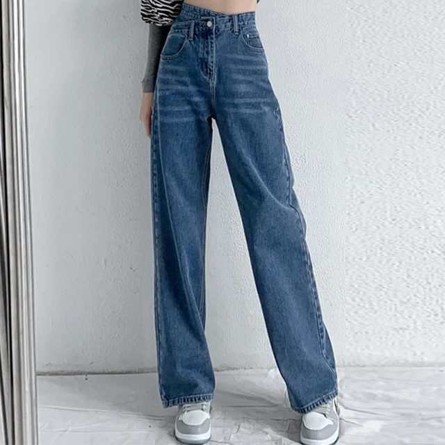 ZOENOVA jean femmes pantalon à jambes larges maman Femme noir bleu jean taille haute Femme pantalon 2023 vêtements pantalons Spodnie Damskie 5