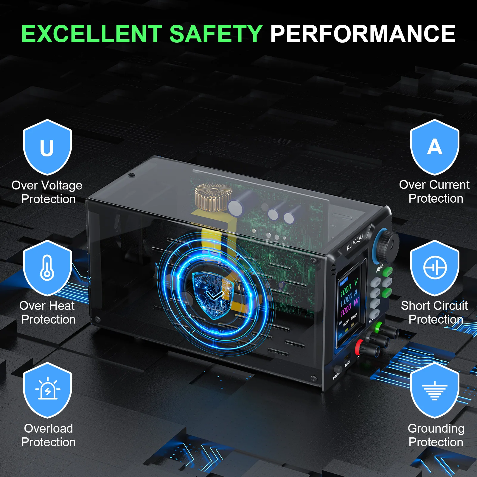 KUAIQU RS232/USB Fonte de alimentação DC programável ajustável 1000V 400V 300V 200V 600V1A 30V 10A Armazenamento de memória, saída, software PC - Imagem 6