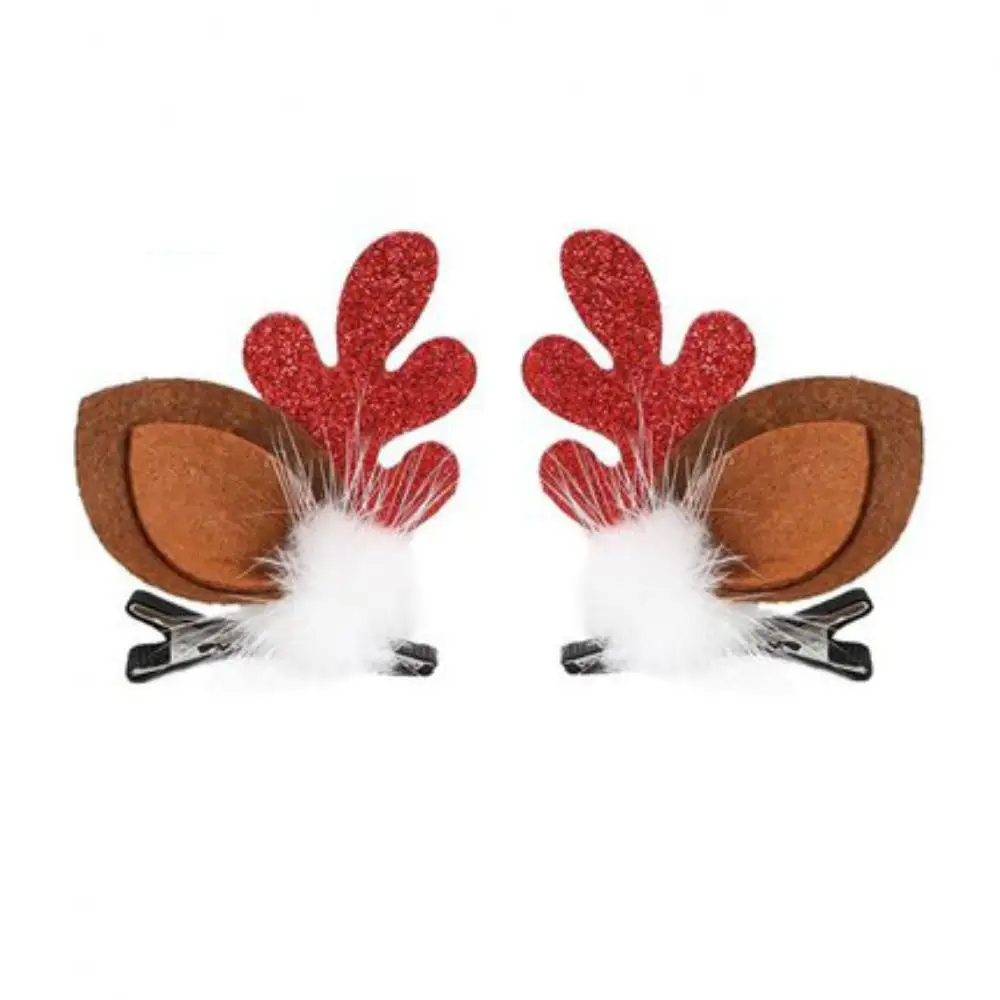 Christmas Hair Clip Cute Children's Deer Red Bow Hairpin 2025 New Year Hair Clip Christmas Hat Hair Accessory Gift Photo Props