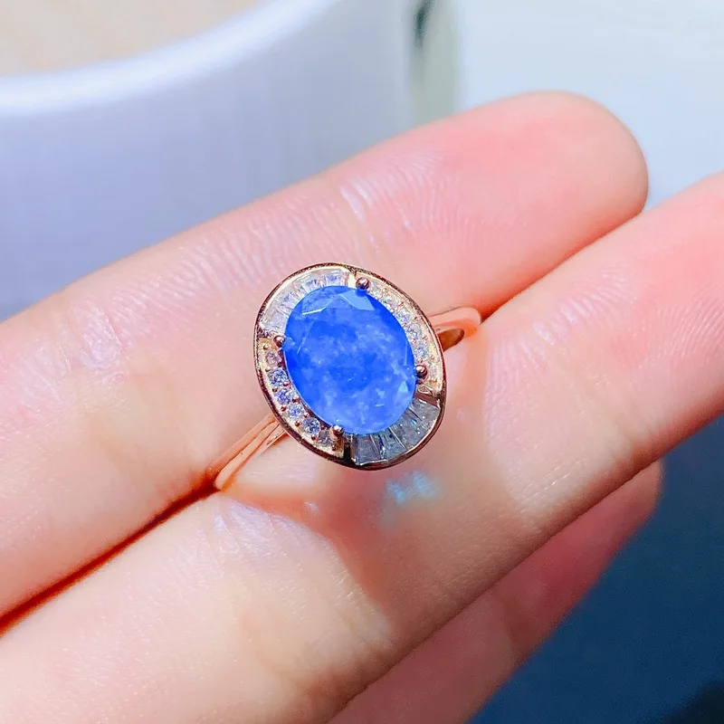 Large Grain Blue Opal Ring 925 Sterling Silver Luxury Jewelry Romantic Gift Couple Wedding Ring Rings for Women Luxury Large Grain Blue Opal Ring 925 Sterling Silver Luxury Jewelry Romantic Gift Couple Wedding Ring Rings for Women Luxury