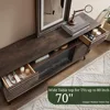 Fireplace TV Stand for 80 Inch TV, Mid Century Modern Entertainment Center with 36" Electric Fireplace & Led Lights, Wo 4