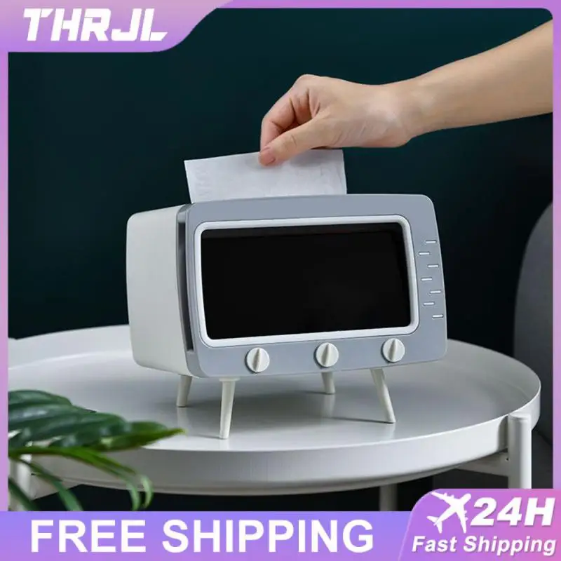 Tissue Box Cartoon Paper Organizer Portable Napkin Storage Box Tissue Boxes Toilet Paper Container Living Room Decor Creative Tv