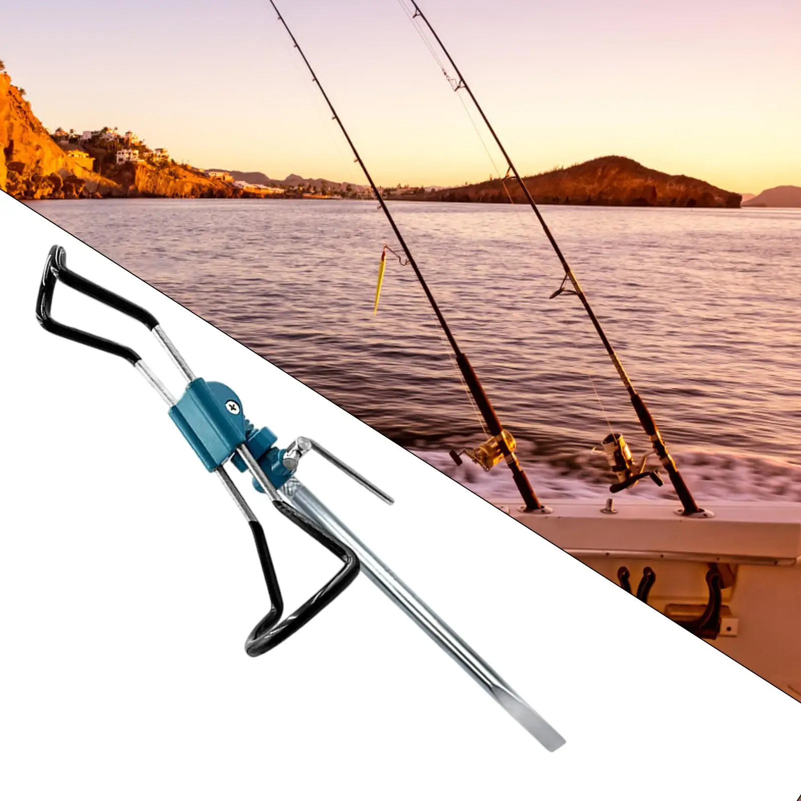 Fishing Rod Holder, Fishing Rod Stand, Stainless Steel Holder, Portable Equipment Outdoor Accessories