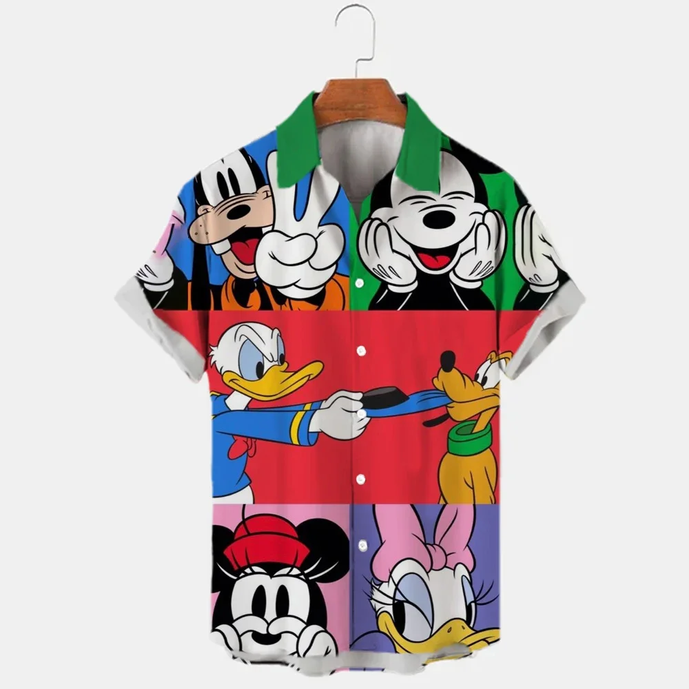 

New 3d Printed Disney Donald Duck Mickey Mouse Men's Shirt New Summer Fashion Street Trend Retro Boutique Unisex Top 2023 shirt