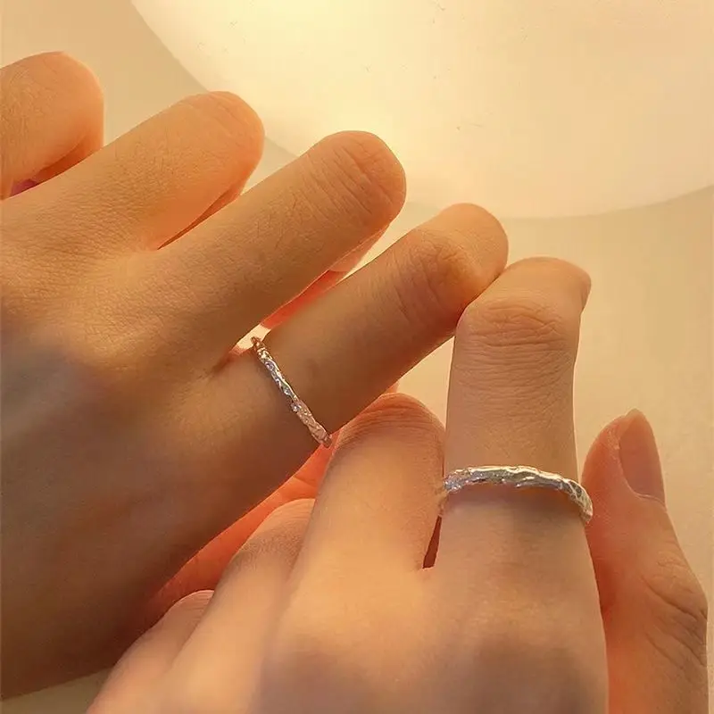 

Ring niche design cold talk style simple trendy men and women couples