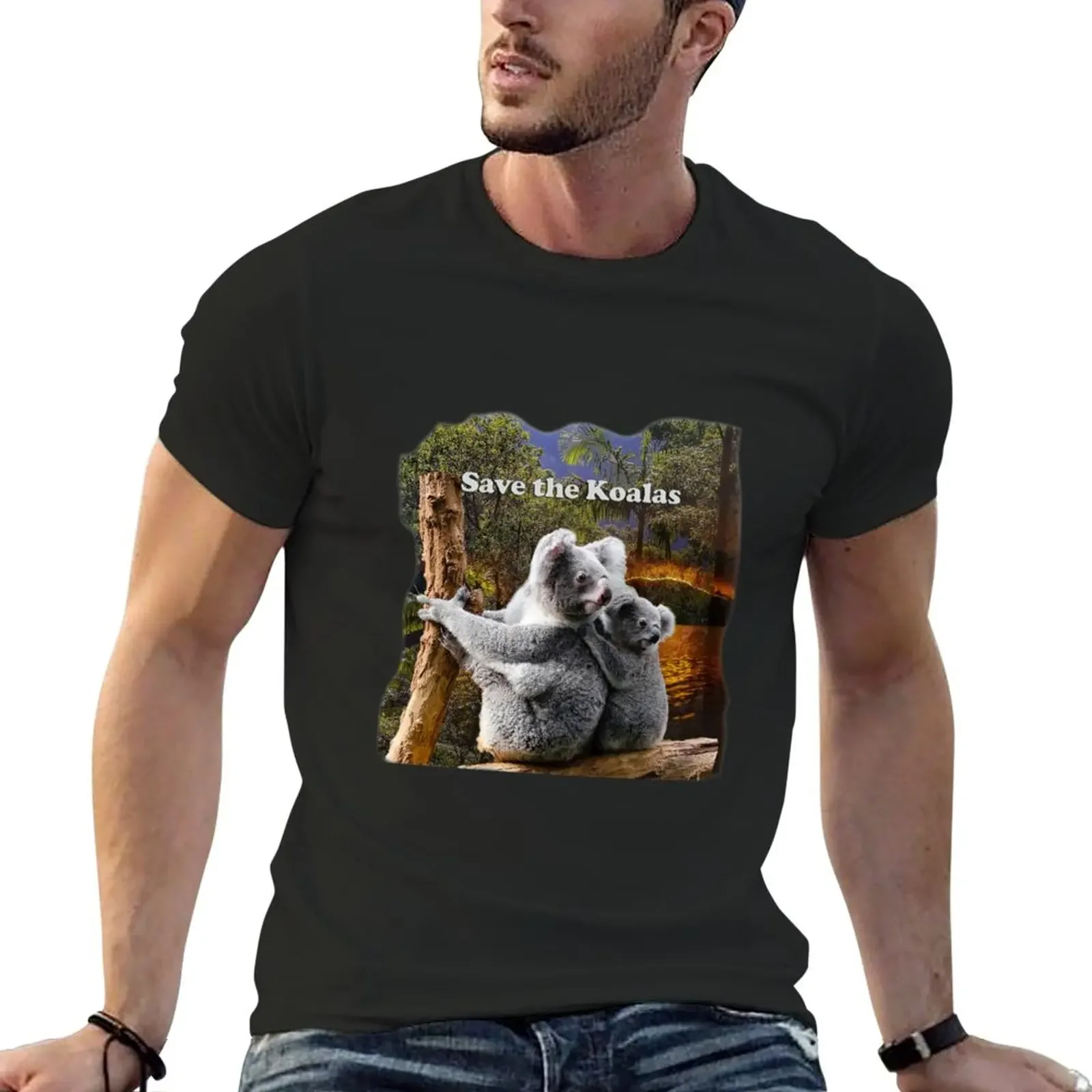 

Save the Koalas T-Shirt quick-drying graphics anime mens workout shirts