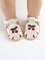 Baby girl sandals summer cherry cloth sole shoes newborn baby shoes first walking shoes
