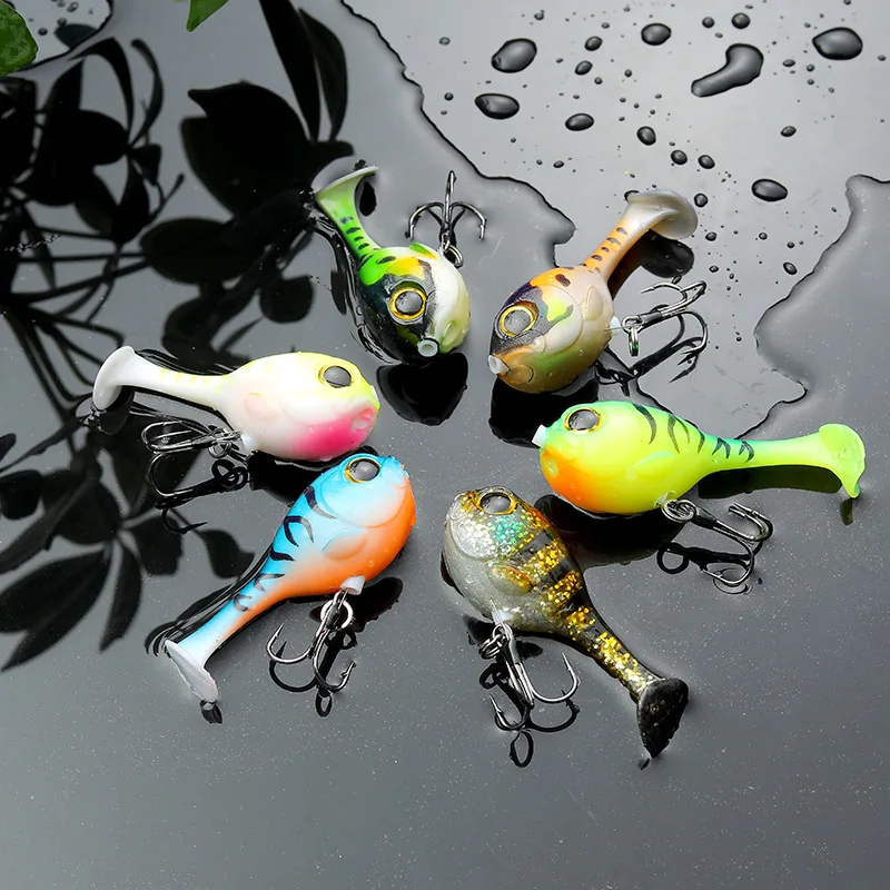 FT Fishing Soft Lure Worm With Box Silicone Bait Swimbait Streamer Sea Fishing Spoon Lure 6cm 9.7g  Wobbler Set