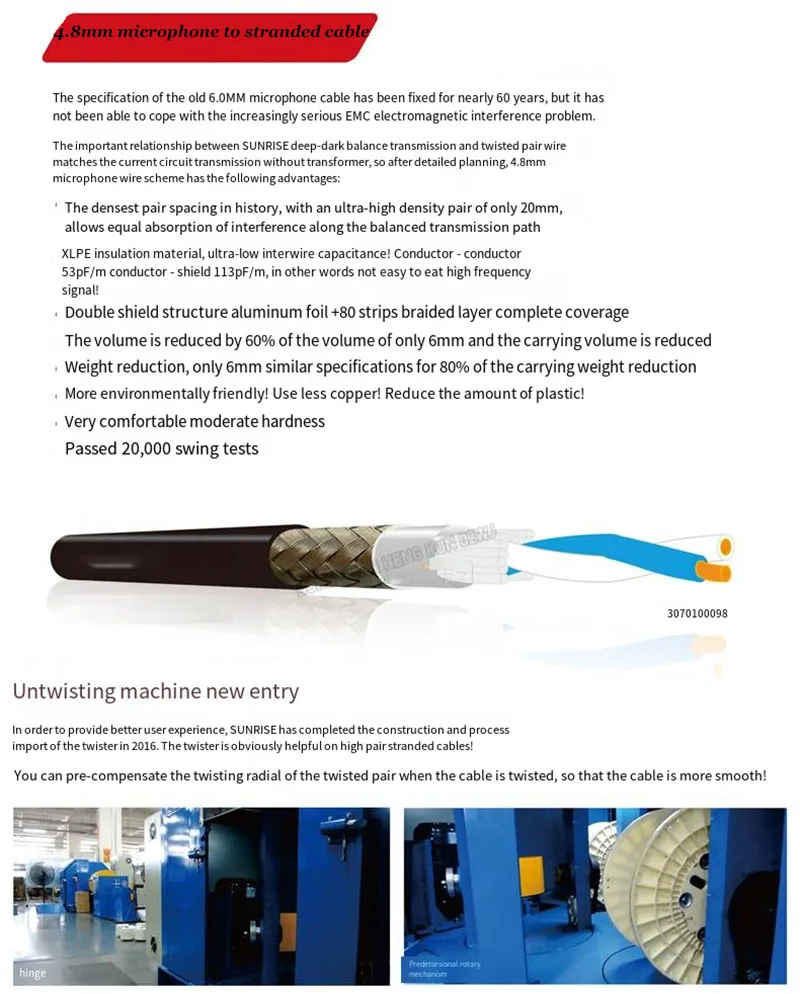 Audio-Kabel Abgeschirmtes Geflochtenes Digitales Audio-Koax-Mikrofonkabel XLR Instrumentenleitung Mixer Mehradriges Verbindungskabel – Detail 29