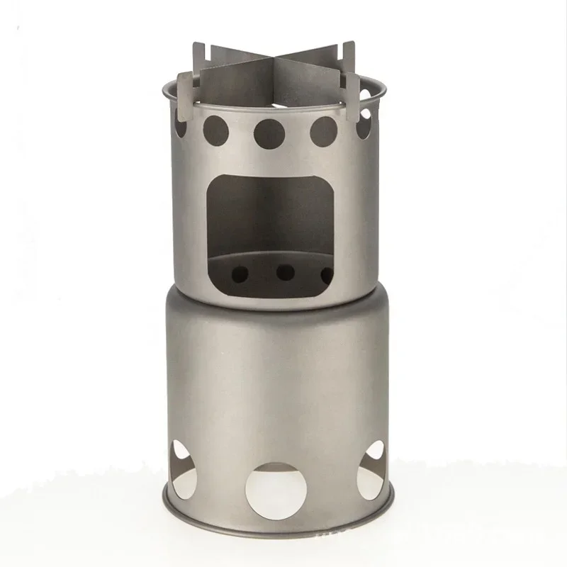 Pure Titanium outdoor portable foldable wood stove for picnic kitchen camping hiking furniture climbing cookset cookware