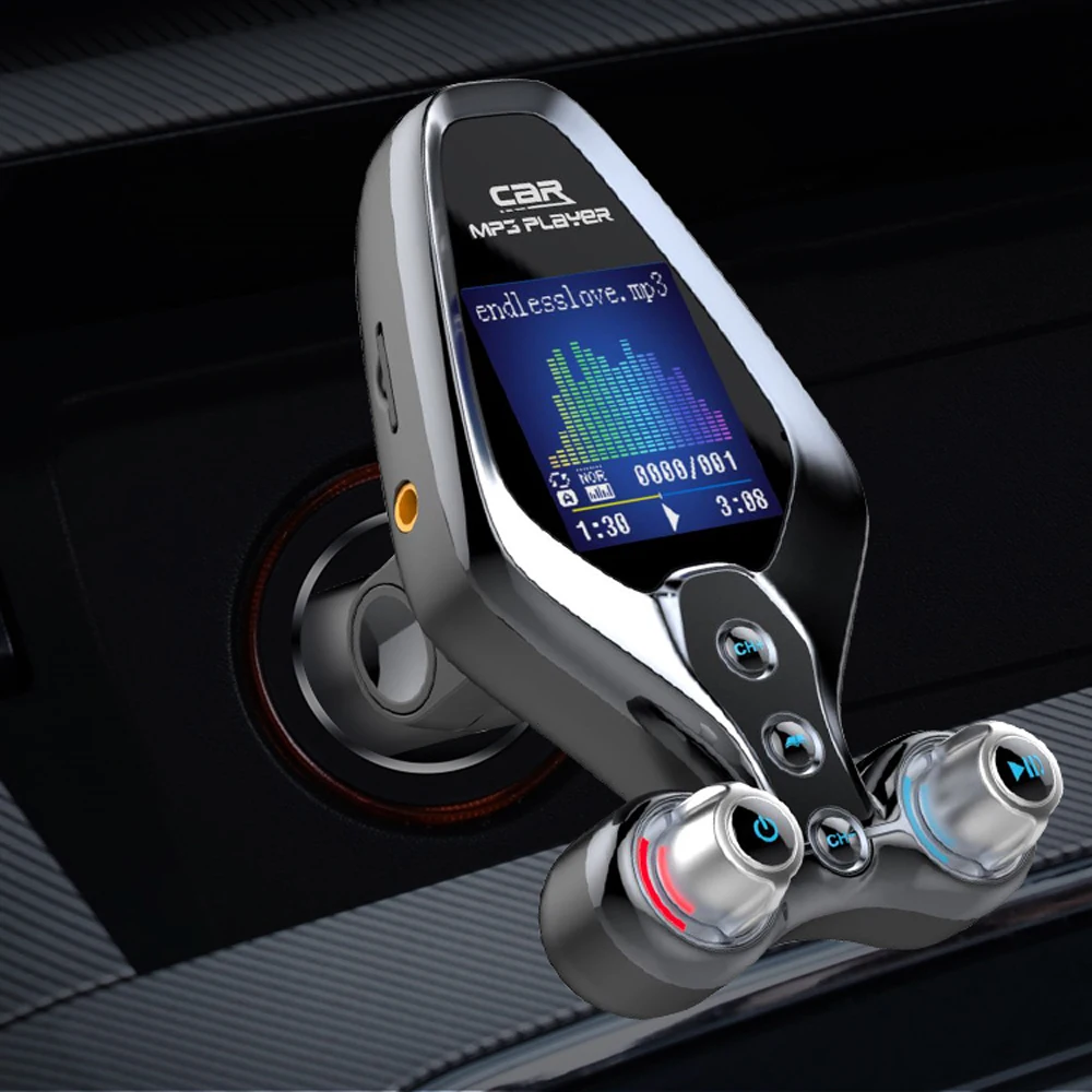 Handsfree Bluetooth 5.0 FM Transmitter Car MP3 Music Player QC3.0 Dual USB Charger Car Kit Support TF Card U Disk Music Player