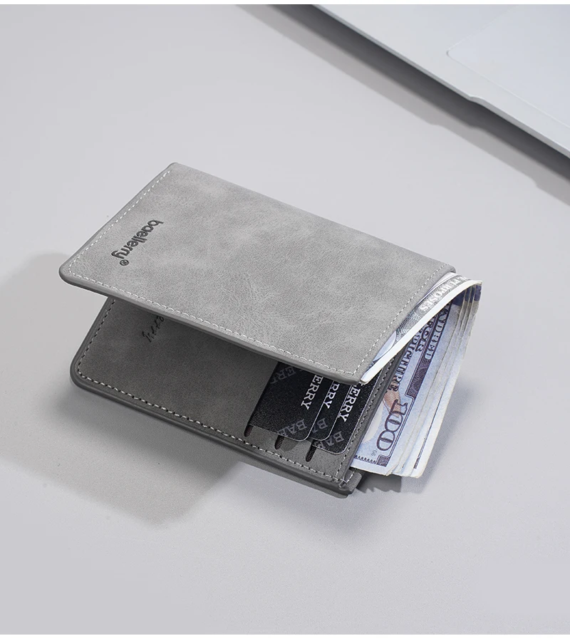 Baellerry Neue Kurze Männer Brieftasche Kleine Karte Taschen Foto Halter Dünne Männliche Geldbörsen Hohe Qualität Kreditkarte Halter Männer Geld Clips – Detail 18