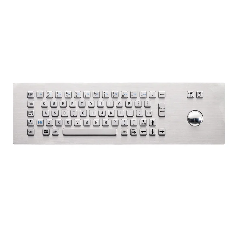 

IP65 67 Keys With Trackball Stainless Steel Metal Metallic Industrial keyboard