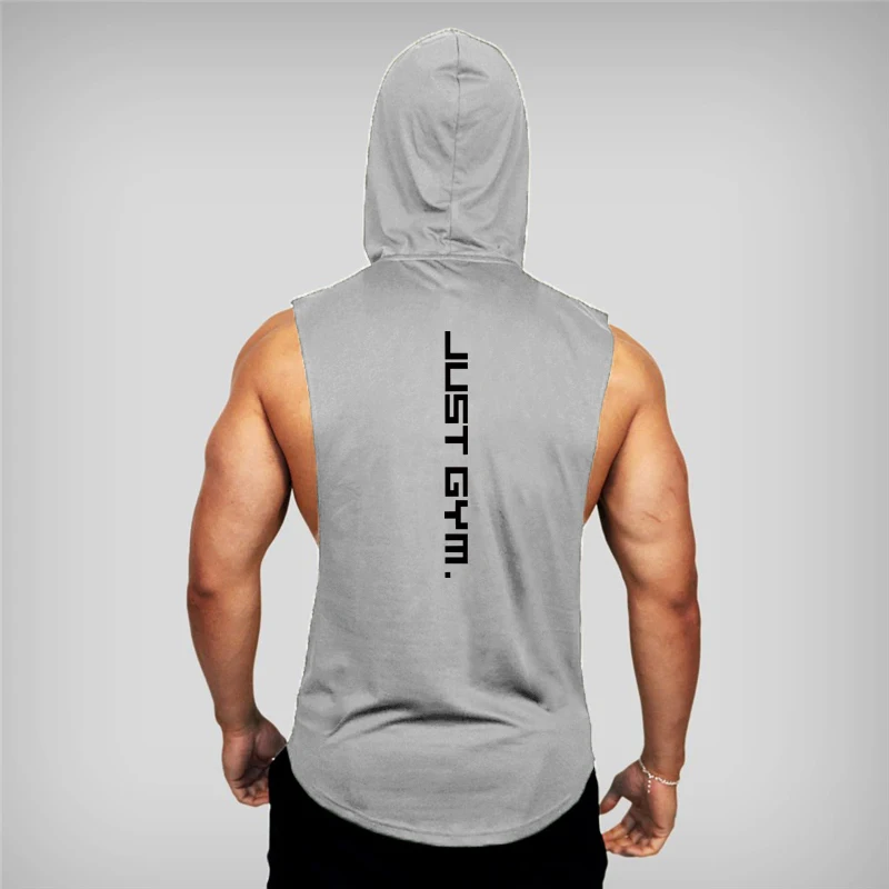 Muscleguys 체육관 후드 탱크 탑 남성 피트니스 의류 코튼 보디 빌딩 까마귀 조끼 운동 싱글 스포츠 민소매 셔츠
