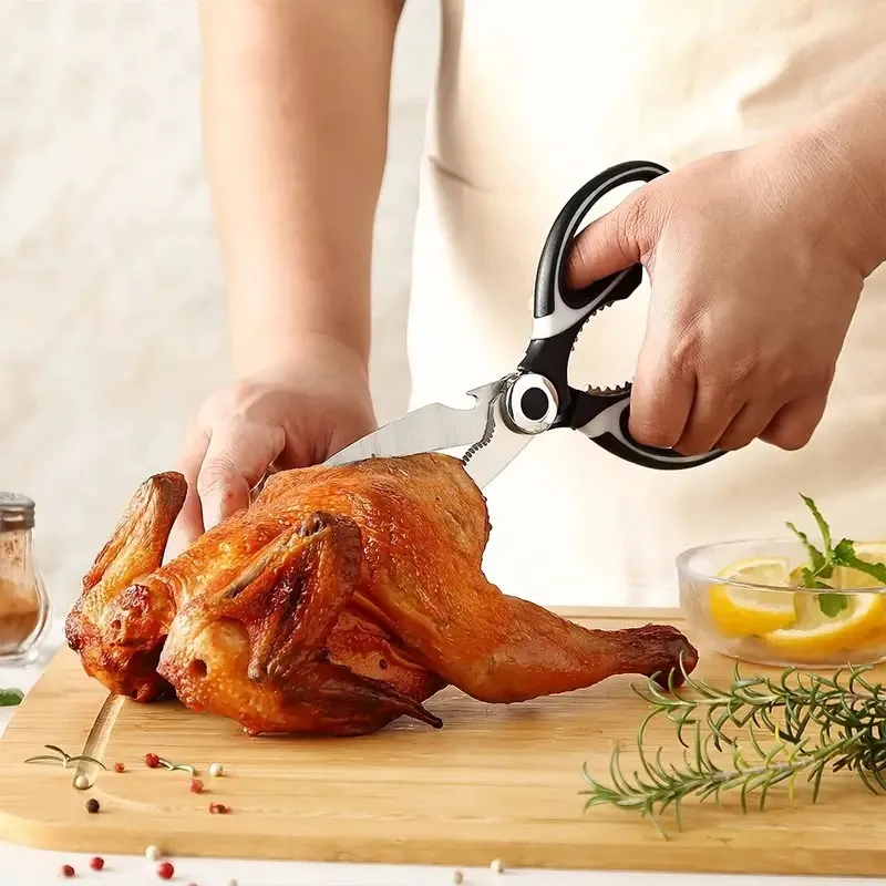 

Multifunctional Kitchen Scissors Stainless Steel Kitchen Scissors Powerful Bone Scissors Chicken Wings Fish Killing Household