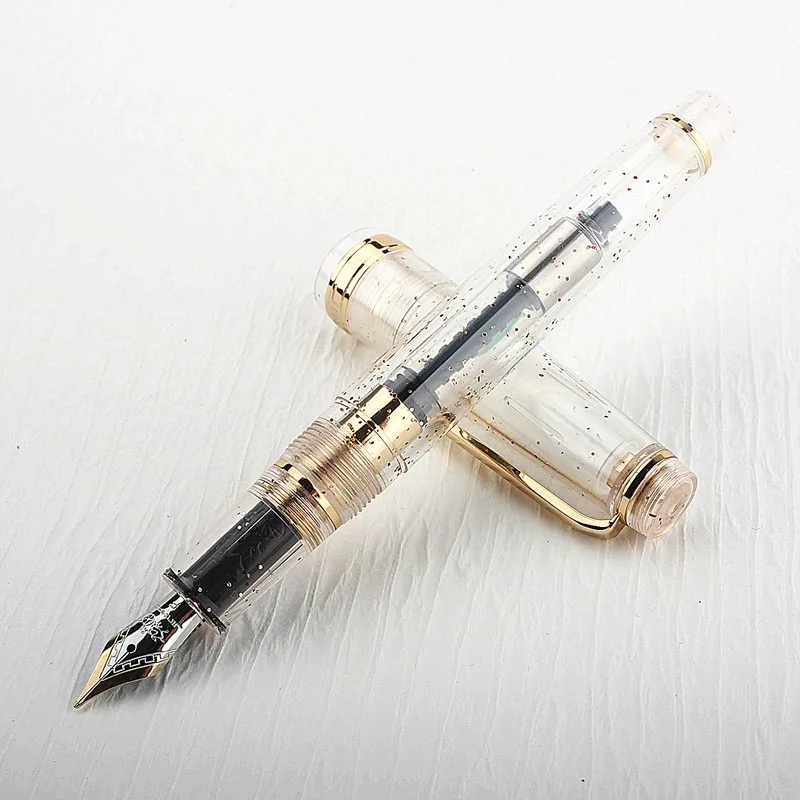 Jinhao 82 아크릴 잉크 펜, 골든 스핀 EF F 펜촉, 우아한 비즈니스 사무실 학교 용품, 필기 펜
