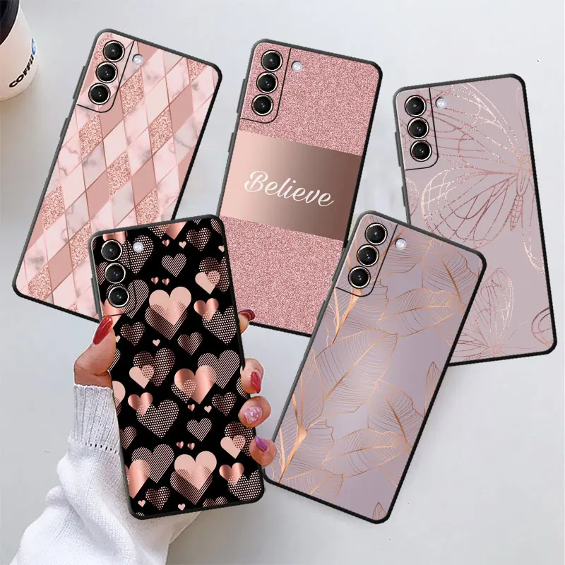 Custodia Per Telefono Gold Rose Love Heart Per Huawei P Smart Z P30 Lite P40 Lite E P30 Pro P20 Lite P10 P50 Pro P10 Lite Cover In Silicone