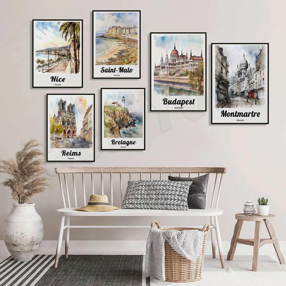 

Бордо, Анси, бонифацио, Сен-мало, бретнь, Монмартр, склерон-ферранд, Реймс, дорожный плакат на Монте-Сен-Мишель, Франция