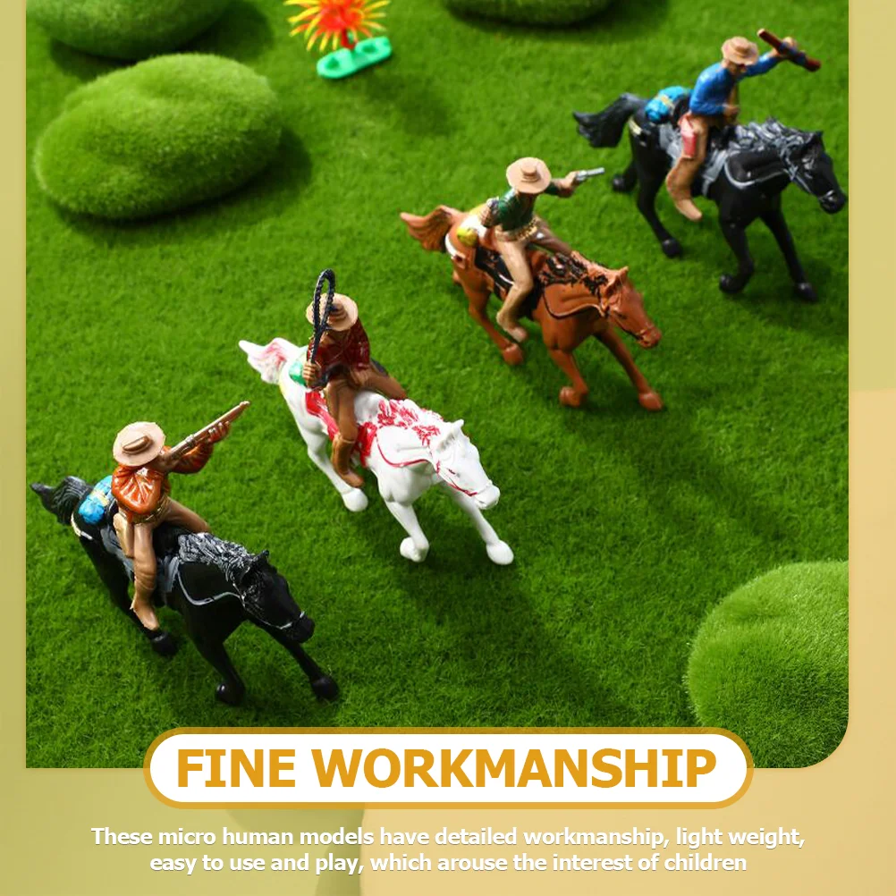 Toy Horses Western Figures Horse Riding Plastic Indians Figurines Carriage American Figures Playset Table Decoration Toy - 6