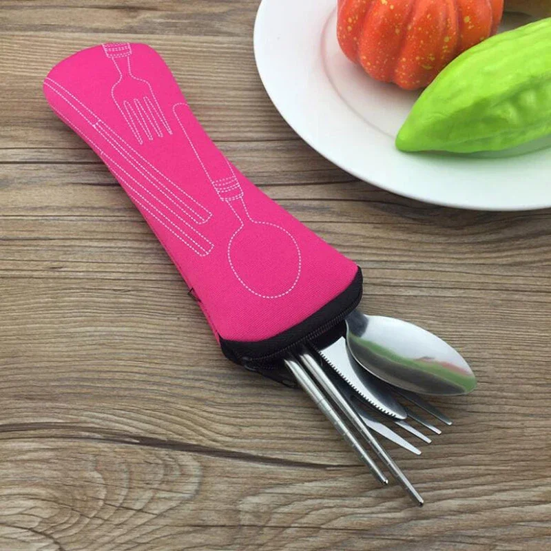 Portable Tableware Storage Bag Cutlery Travel Packaging Storage Box Picnic Fork Spoon Knife Pouch Without Tableware