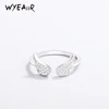 WYEAIIR 925 Sterling Silver Diamond Angel Wings Cool Resizable Opening Ring For Women Luxury Jewelry 1