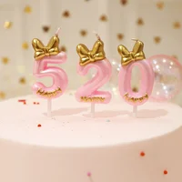 Cute Bowknot Birthday Number Candle Princess Prince 0-9 Number Candles Cake Decor Digital Candle Topper Cupcake Party Candles - Image 2