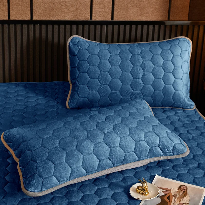 

2pcs/set Winter Warm Soft Flannel Pillow Cover Cartoon Printed Single Side Quilted Sleeping Pillowcase 48*74cm Home Decor