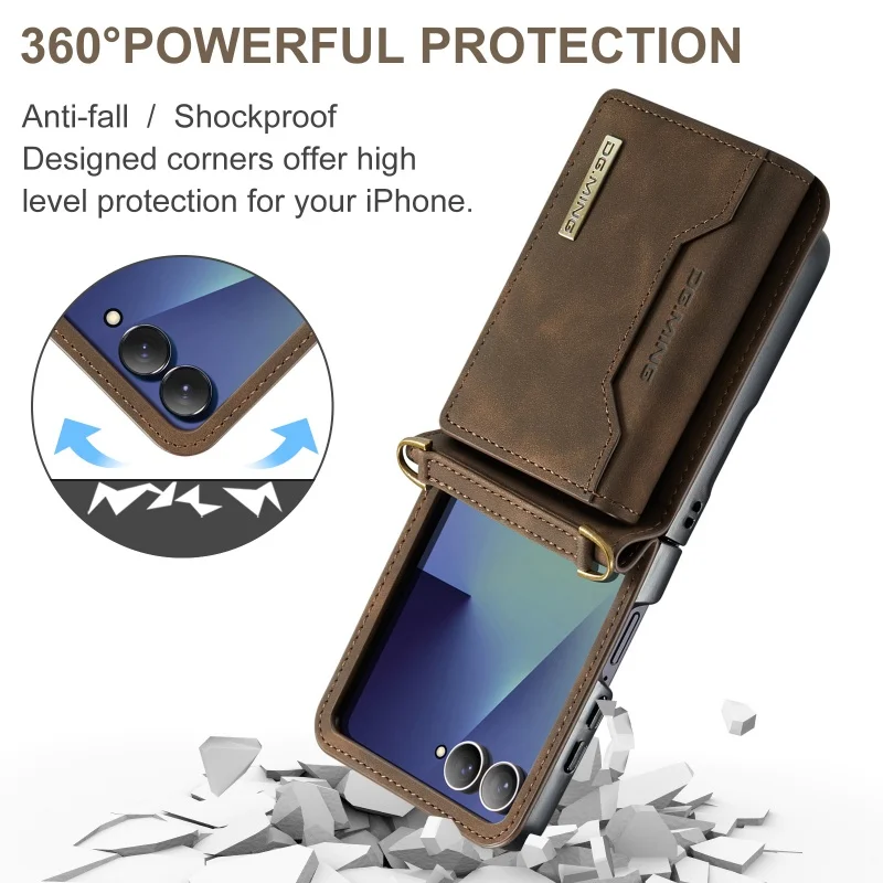 Elegant Crossbody Leather Wallet Phone Case with Card Slots Holder