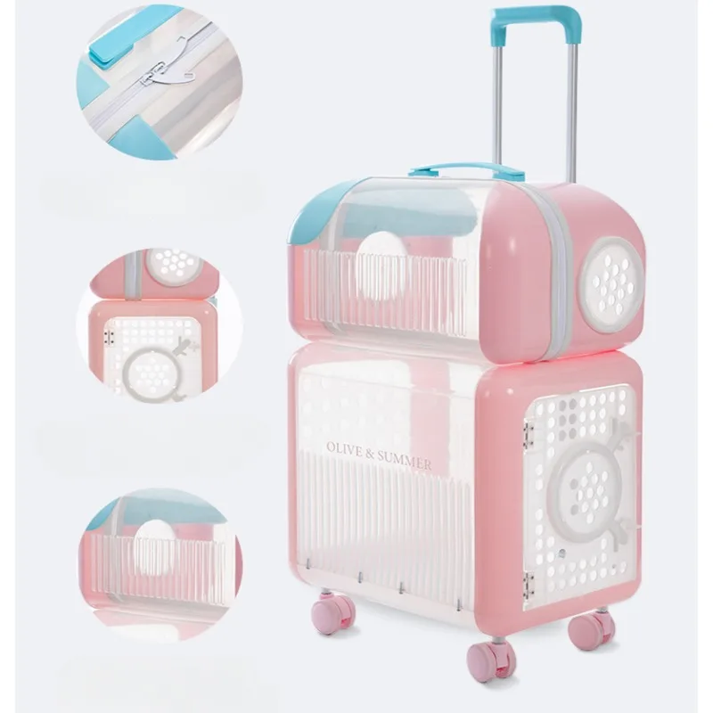 Pet Outing Bubble Trolley Case, Lightweight Accessories for Cats, Transparent Backpack Cage, Carriers Tools, Pet Supplies