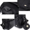 New Fashion PU Black Diaper Backpack for Baby Large Capacity Waterproof Pockets Diaper Bag for Mother Travel Stroller Bag 5