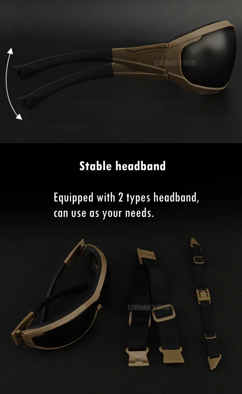 Description Picture 6 of itemTactical Glasses Shooting Hiking Eyewear CS Airsoft Safety Protective Goggles Outdoor Sports Sunglasses