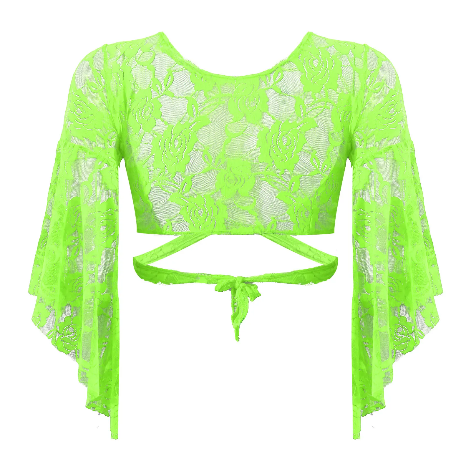 Womens Sheer Lace Shrugs Belly Dancewear  븮  ž 3/4 ÷  ̽  ī  ũ ž