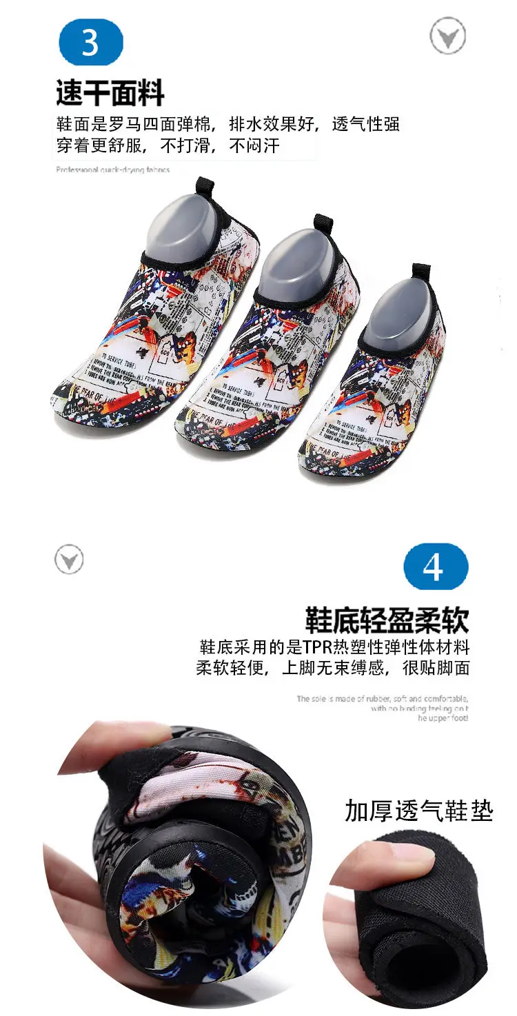 Summer Funny Face Kids Slippers Fruits Graffiti Water Beach Shoes For Children Anti Slip Barefoot Swim Boys Girls Aqua Socks child shoes girl