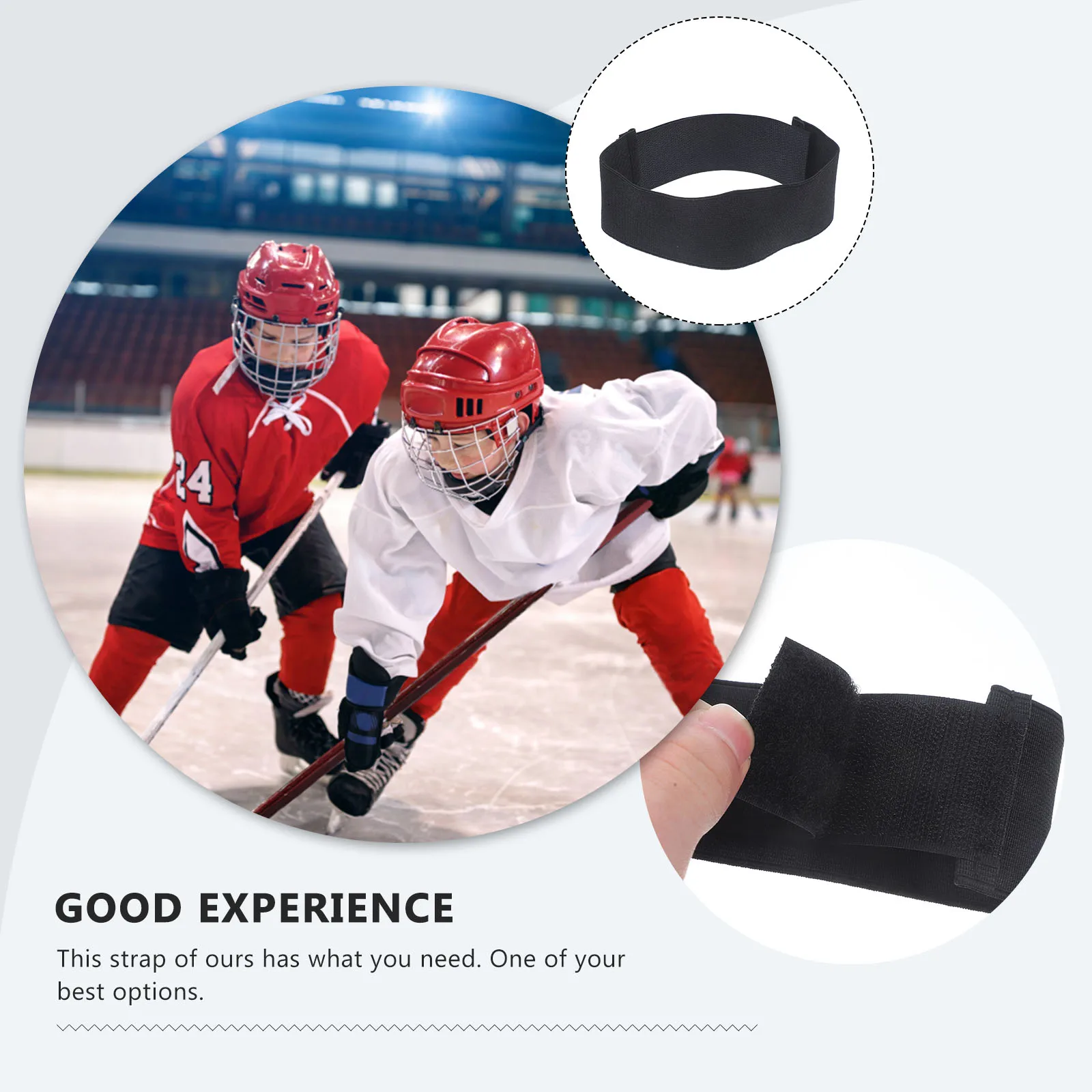 Elastic Adjustable Anti Slip Hockey Leg Strap For Shin Guard Hockey Pad Wrap Ice Field Team Sports Accessories Durabl Polyester
