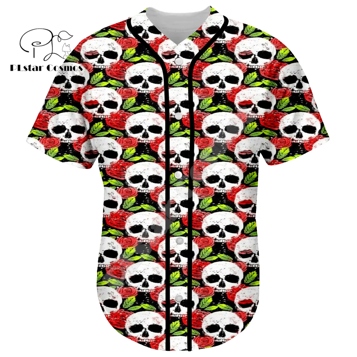 Halloween Cosplay Pumpkin Skull Ghost Tattoo Retro Colorful 3DPrint Harajuku Summer Funny Baseball Shirts Jersey Short Sleeves E