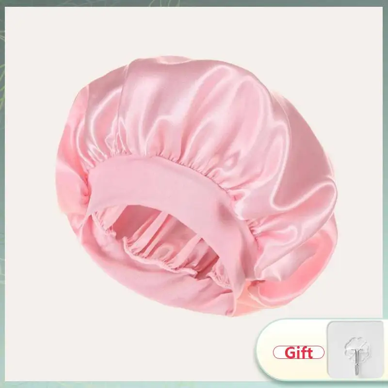 Haarkappe für den Nachtschlaf, seidige Motorhaube aus Satin, doppellagig, verstellbare Kopfbedeckung für lockiges, federndes Haar-Styling_voghion.com